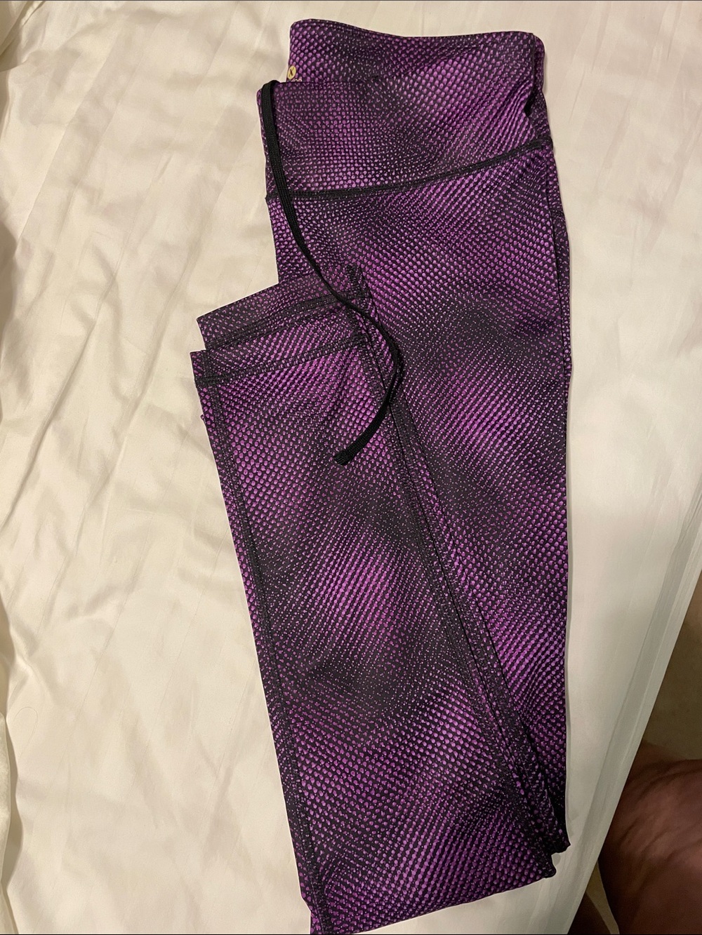 Xersion Purple Patterned Women’s Leggings with Drawstring